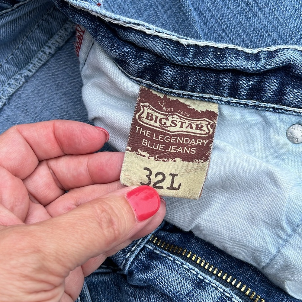 Big Star regular Bootcut "Pioneer" distressed Jeans size 32L - Picture 5 of 7